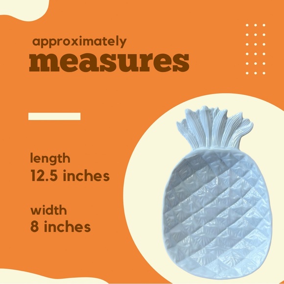 White Pineapple 100% Melamine Serving Dish Made exclusively for Keller Charles - Picture 2 of 7